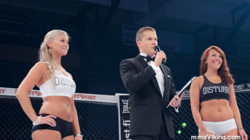 Ring girls and announcer